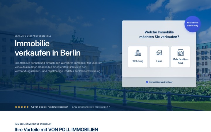 Auftakt der Seite „Immobilie verkaufen in Berlin“